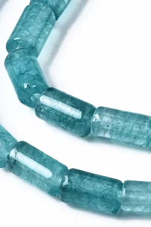 Meilleur Prix 20 perles tube/colonne en aigue-marine avec coloration - 6 x 3 mm