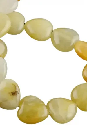 10 perles en forme de cœur en jade topaze - 10 mm Nouveauté