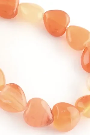 Satisfait Ou Remboursé 10 perles en forme de cœur en agate rouge - 10 mm
