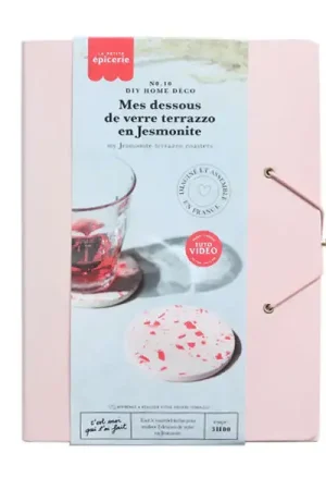Super Prix Kit DIY Home Déco - Mes dessous de verre terrazzo en Jesmonite - Rose