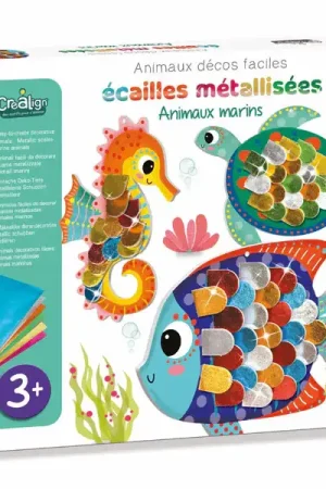 Coffret créatif Animaux Écailles métallisées - Animaux marins Expédition Rapide
