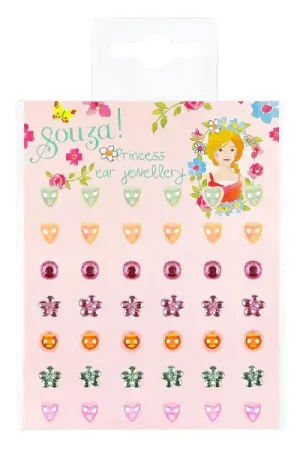 Soldes Boucles d'oreilles autocollantes coeur et fleur