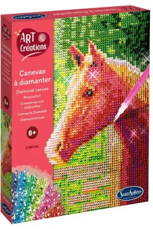 Coffret canevas à diamanter - Cheval Dernier Modèle