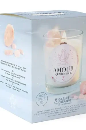 Kit DIY bougie lithothérapie - Quartz rose amour Must-Have