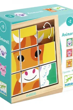 3 puzzles en bois - Animoroll - 9 pièces Pas Cher