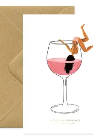 Carte aquarelle Just a drink - ATWS Nouvel Arrivage