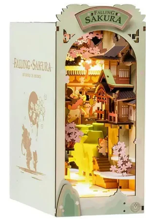Usine Directe Book Nook - Pièce miniature - Fleurs de Sakura Falling