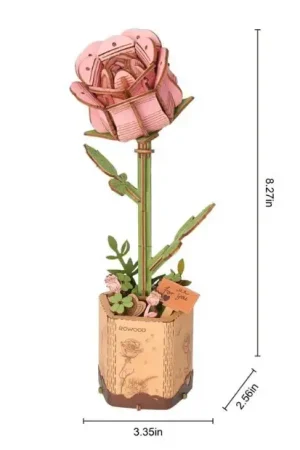 Remise Maquette fleur miniature - Rosier rose (Pink Rose) - Rowood