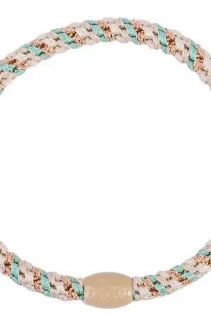 Satisfait Ou Remboursé Elastique cheveux Vert Beige & Cuivre Glitter Slim - Kknekki