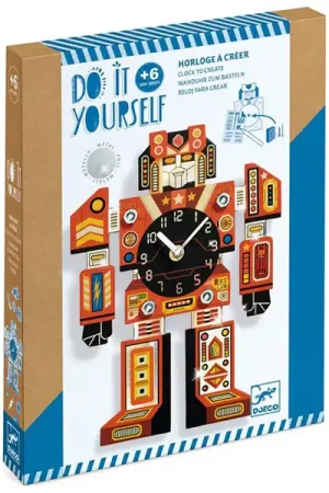 Coffret DIY Horloge Robot à créer - 6 ans - Djeco Achat Immédiat