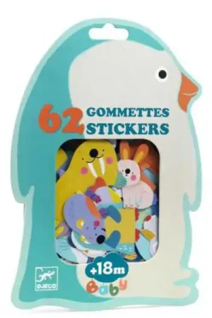 62 Gommettes Stickers Bébé - Animaux de la banquise - Djeco Dernier Modèle