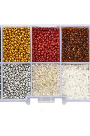 Boite de perles de rocailles - 10 Nuances Métal - 2,5mm - 8500 pcs Authentique