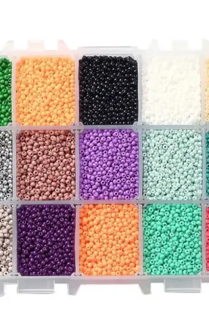 Boite de perles de rocailles multicolore - 15 couleurs - 2,5mm Must-Have