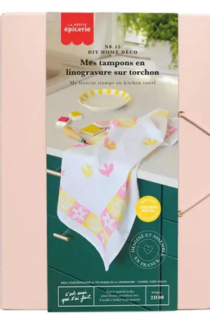 Usine Directe Kit DIY Home Déco - Mes tampons en linogravure sur torchon