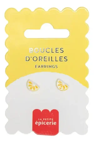 Boucles d'oreilles en porcelaine - Citron Promotion