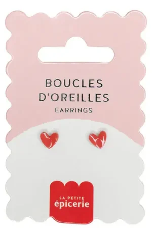 Bon Plan Boucles d'oreilles en porcelaine coeur - La Petite Epicerie