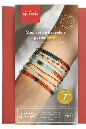 Kit DIY Bijouterie - Mon set de bracelets perlés - Doré Acheter Direct