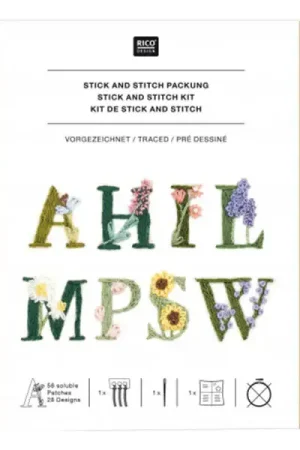 Remise KIT DE BRODERIE ALPHABET FLORAL COLORFUL- RICO DESIGN