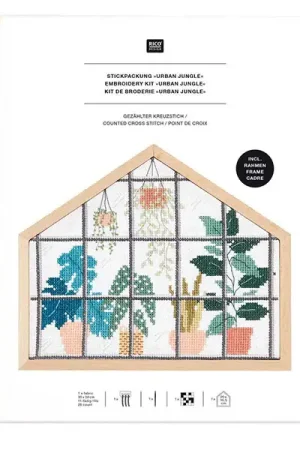 KIT DE BRODERIE POINT DE CROIX URBAN JUNGLE - RICO DESIGN Offre Exclusive