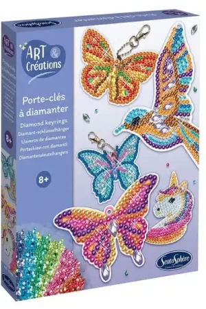 Prix Cassé Kit Art création porte-clé à Diamanter - Papillons