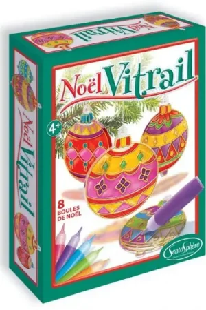 Kit de création Vitrail Noël 8 boules - Sentosphère Pas Cher