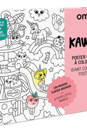 Prix Cassé Poster géant à colorier KawaÏ Un monde super mignon - OMY