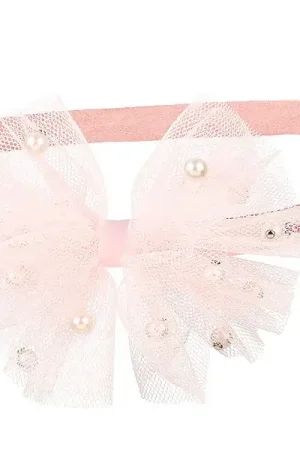 Serre-tête noeud rose pâle et perles Fayen - Souza Top Vente