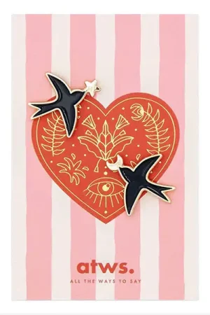 Lot de 2 Pin's Hirondelles Swallows - ATWS Meilleur Choix