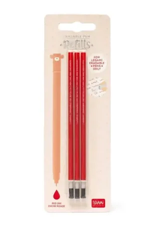 Vente Flash 3 Recharges pour Stylo à encre effaçable - Rouge - Legami