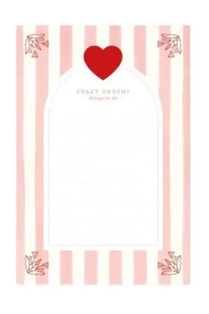 Bloc-notes Coeur Pink Strips - ATWS Meilleur Choix