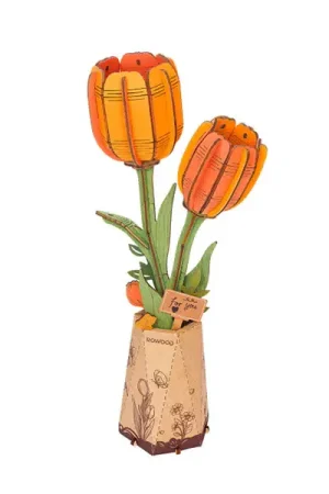 Maquette fleur miniature - Tulipe Orange (Orange Tulip) - Rowood Pas Cher