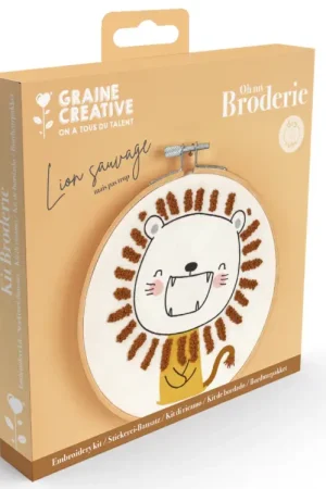 Kit de broderie partielle - Lion (Débutants) Prix Choc