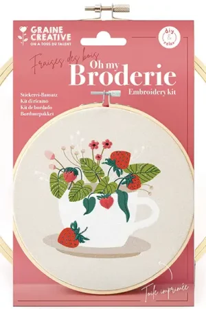 Kit broderie partielle - Fraise des bois Retour Gratuit