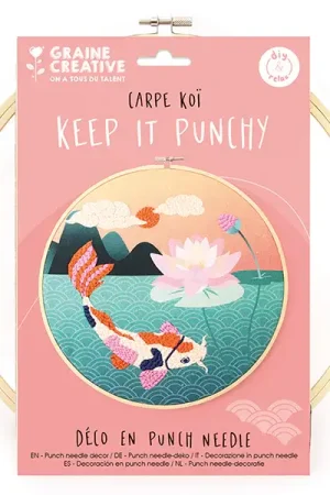 Authentique Kit punch needle carpe koi - Graine Creative