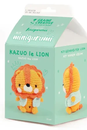 Bon Plan Kit Minigurumi - Kazuo le lion 10 cm - Graine Créative