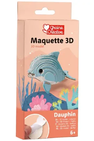 Maquette en bois 3D Dauphin à assembler sans colle - Graine créative Offre Exclusive