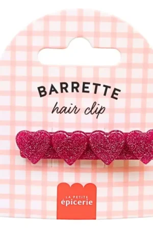Barrette cheveux - Coeur Fuchsia Dernière Chance