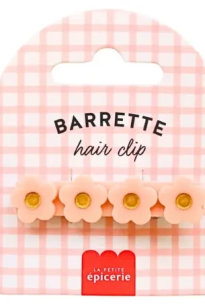 Barrette cheveux - Fleur Pêche Prix Choc