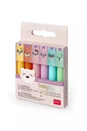 Offre Spéciale 6 Mini surligneurs Teddy Style Pastel - Legami