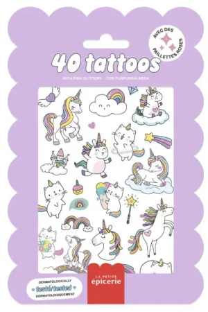 Dernière Chance Pochette de 40 Tattoos - Licornes