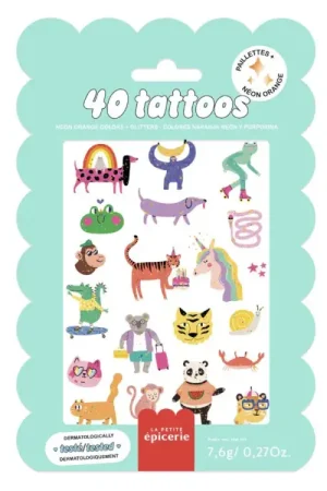 Prix Cassé Pochette de 40 Tattoos - Cute Animals