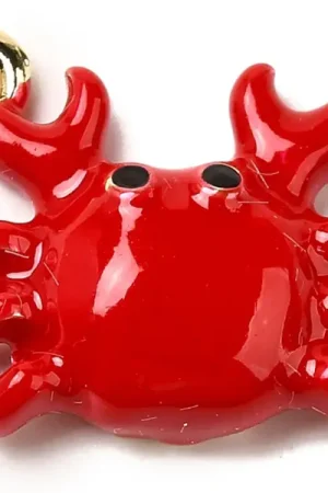 Must-Have Breloque émaillée crabe rouge et doré