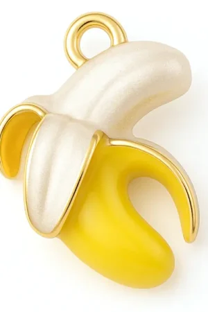 Acheter Direct Breloque banane émaillée dorée