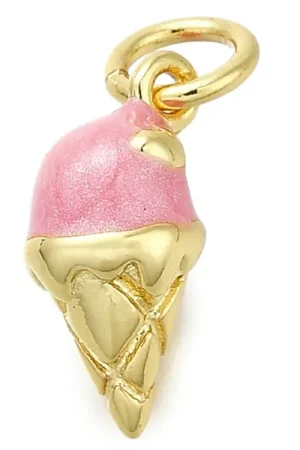 Breloque glace émaillée en laiton doré à l’or fin Offre Exclusive