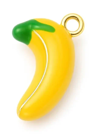 Super Prix Breloque banane émaillée en laiton doré à l’or fin