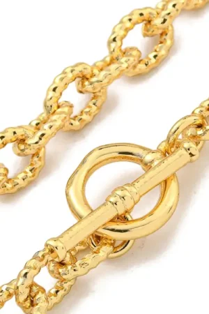 Collier chaîne câble en laiton doré à l’or fin Promotion
