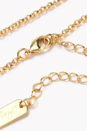 Collier chaîne rolo en laiton doré à l’or fin Populaire