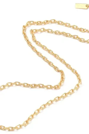 Petit Prix Collier chaîne câble en laiton doré à l’or fin