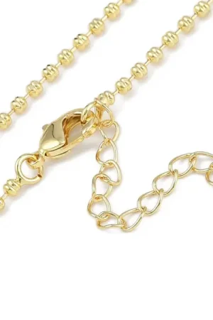 Réduction Collier chaîne boule en laiton doré à l’or fin