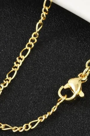 Achat Immédiat Collier chaîne figaro en laiton doré à l’or fin